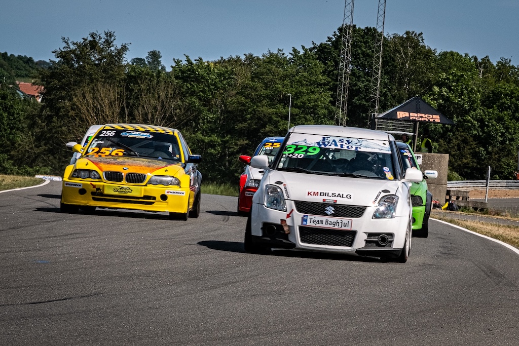 Nordjyde i rød Honda løb med sejrene på Ring Djursland.
(Foto: Grippo)